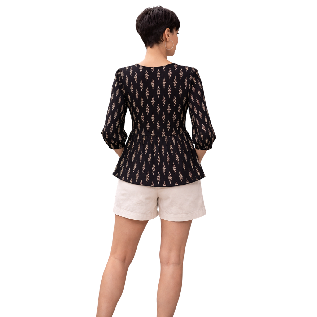 Peplum Top with Pintuck Yoke