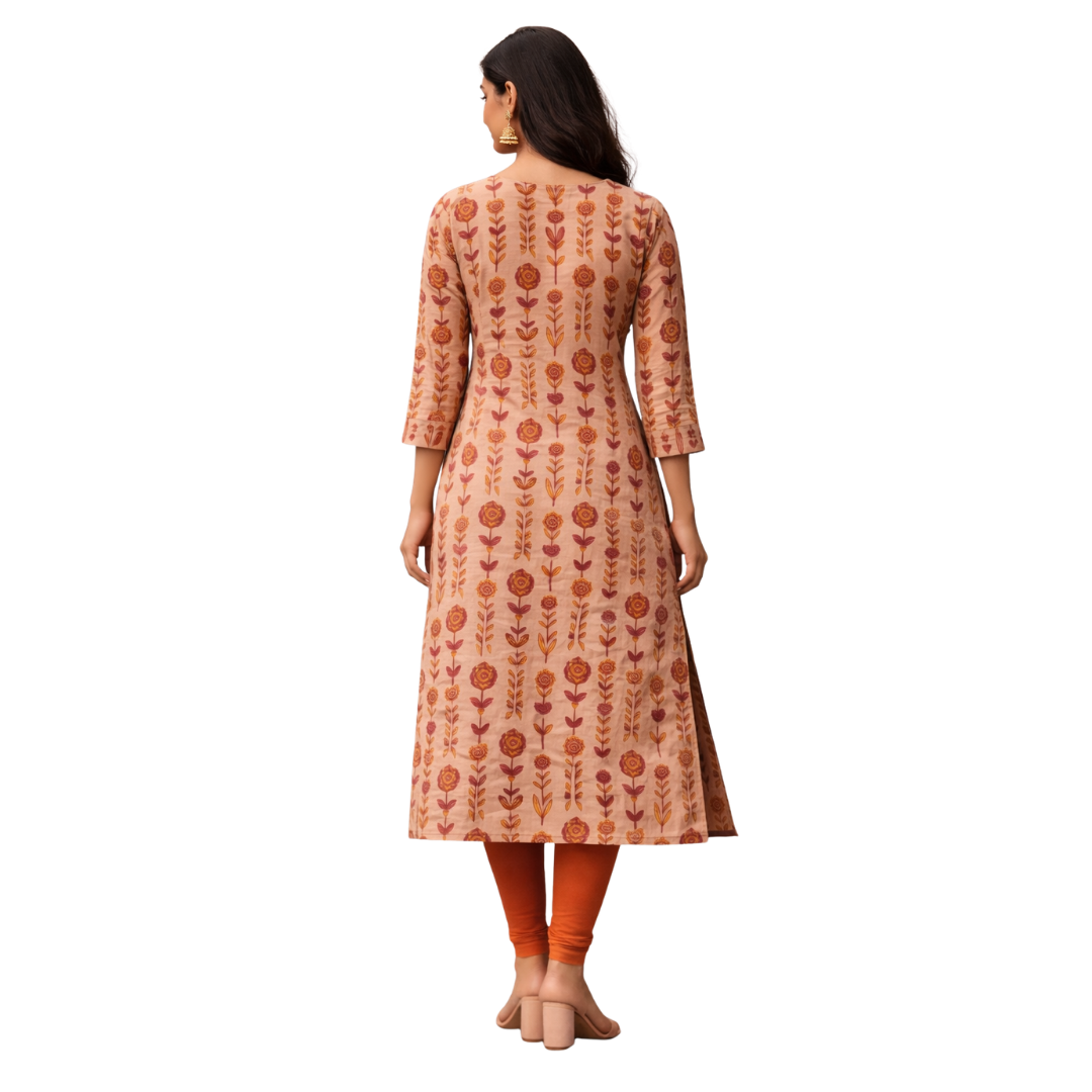 Regular Kurta with Pintuck Sleeves