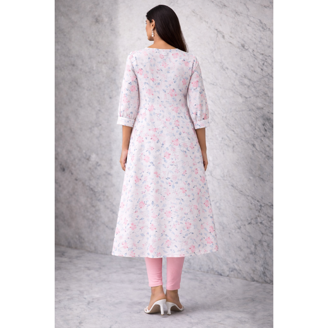 A-Line Pintuck Kurta with Pockets
