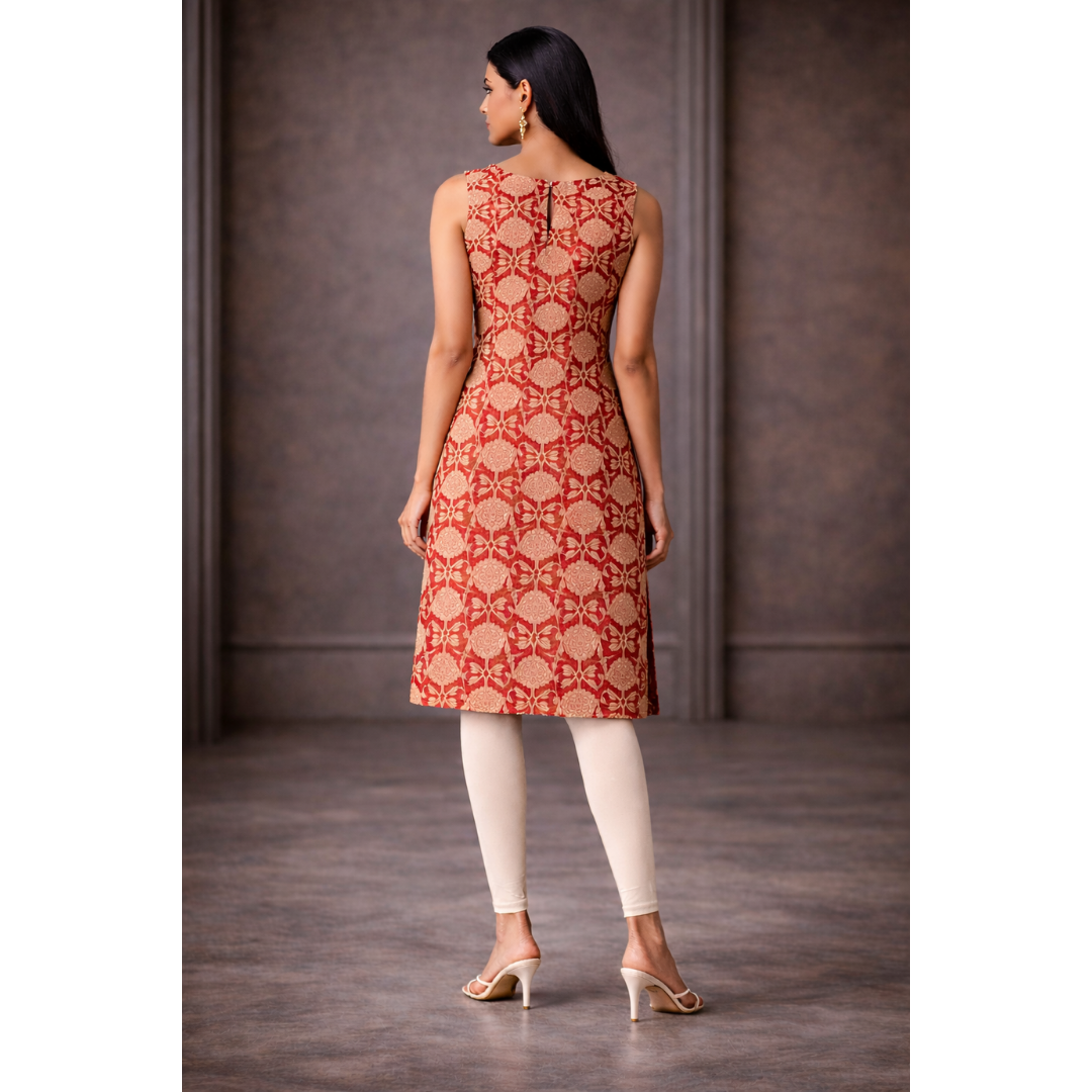 Sleeveless Printed Kurta