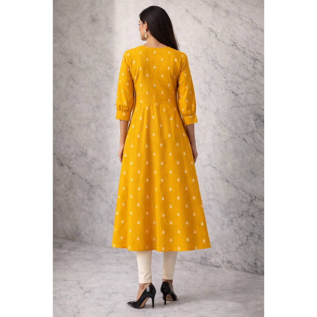 A-Line Pintuck Kurta with Pockets