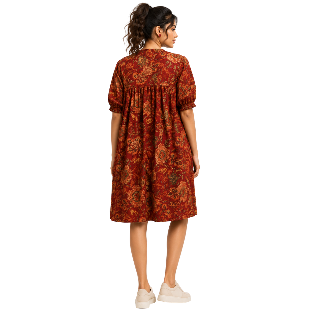 Relaxed fit Midi Dress with Pockets