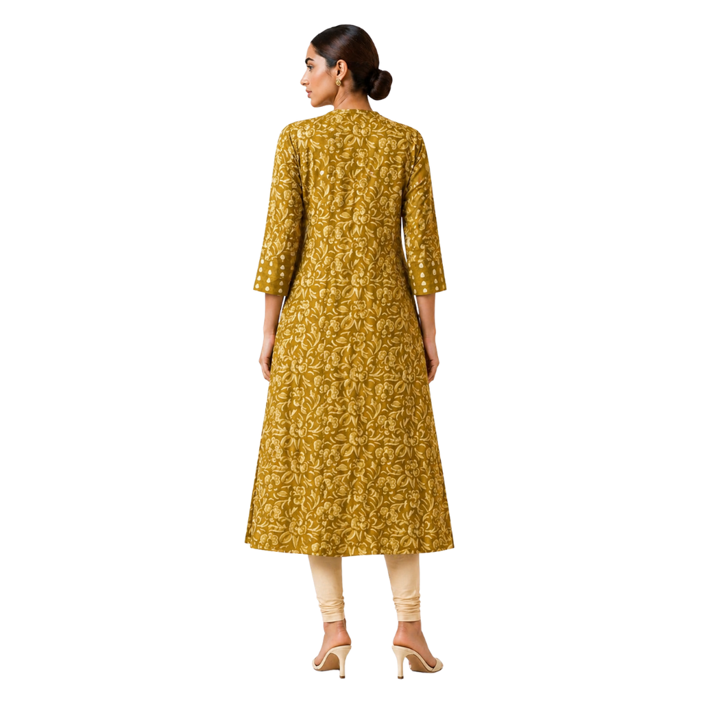 V Neck Kurta with Detailed Yoke