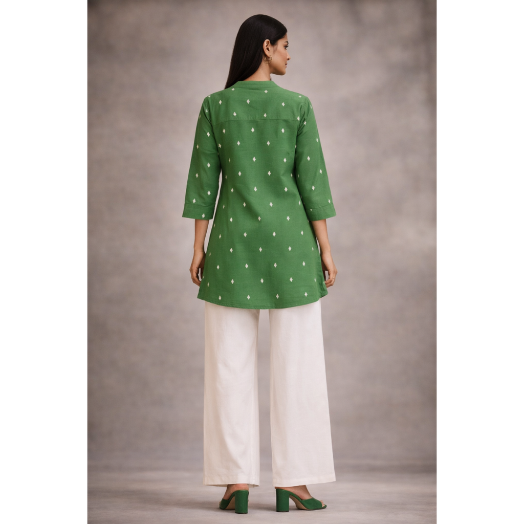 Kurti Above Mid Thigh Length with Mandarin Collar