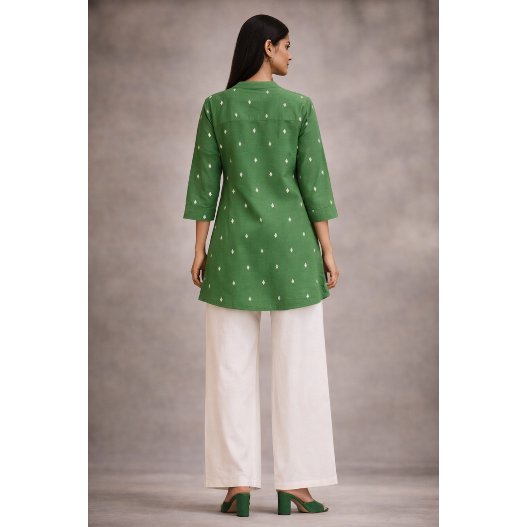 Kurti Above Mid Thigh Length with Mandarin Collar