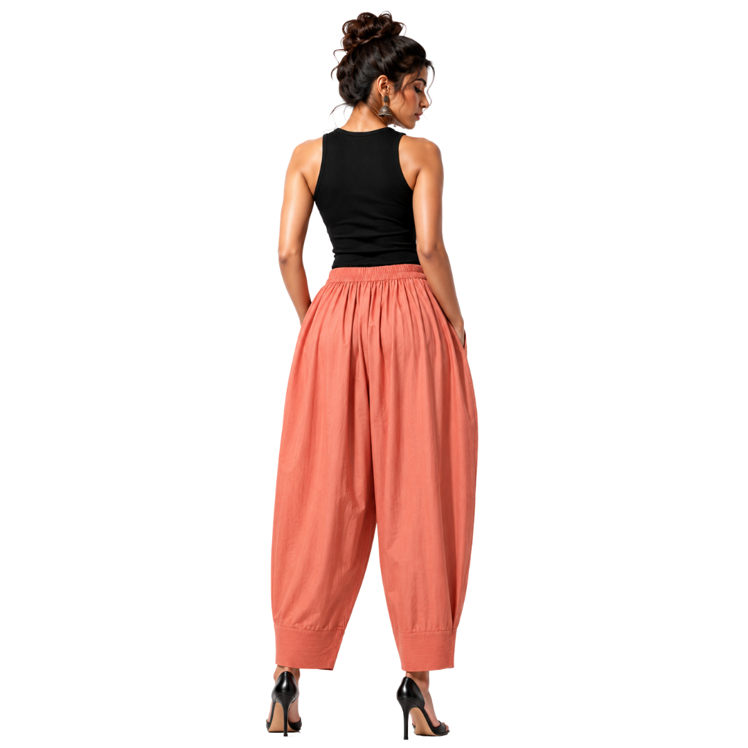 Relaxed Cocoon Salwar Pants with elastic waist & Pockets