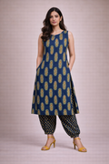 2 pcs Set - Sleeveless Kurta with Afgani Pants