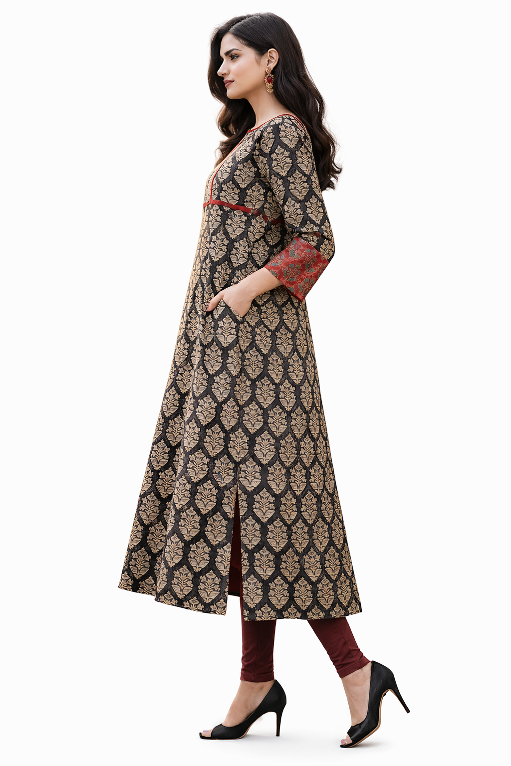 Wide Hem, Loose Fit Kurta with Pockets