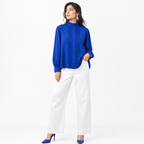 Pintuck High-Neck Semi Formal Shirt