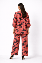 Co-ord’s - Pin-tuck style long sleeve shirt paired with semi palazzo pants