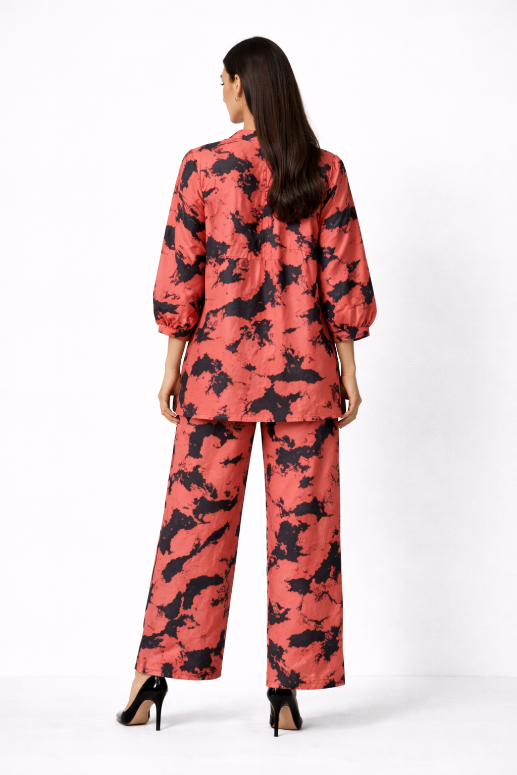 Co-ord’s - Pin-tuck style long sleeve shirt paired with semi palazzo pants