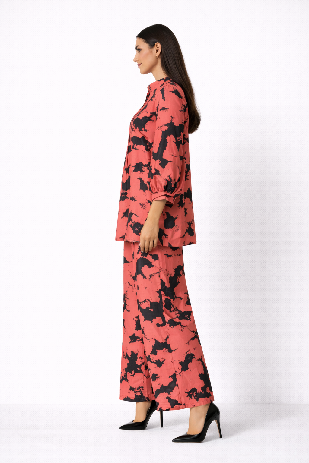 Co-ord’s - Pin-tuck style long sleeve shirt paired with semi palazzo pants