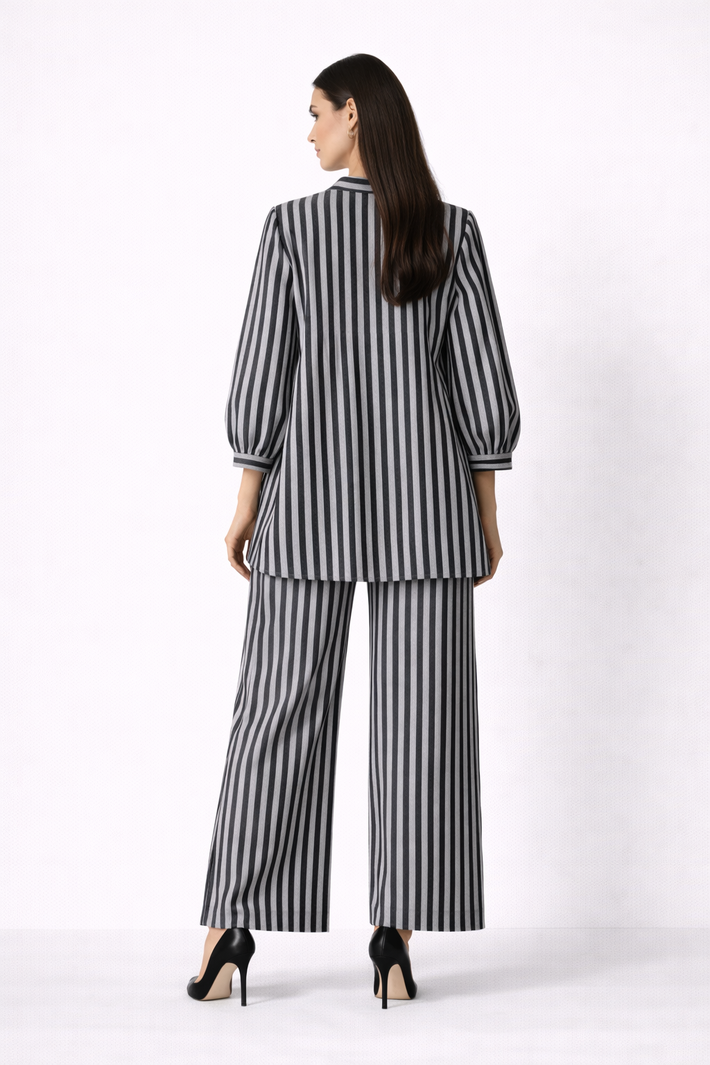 Co-ord’s - Pin-tuck style long sleeve shirt paired with semi palazzo pants