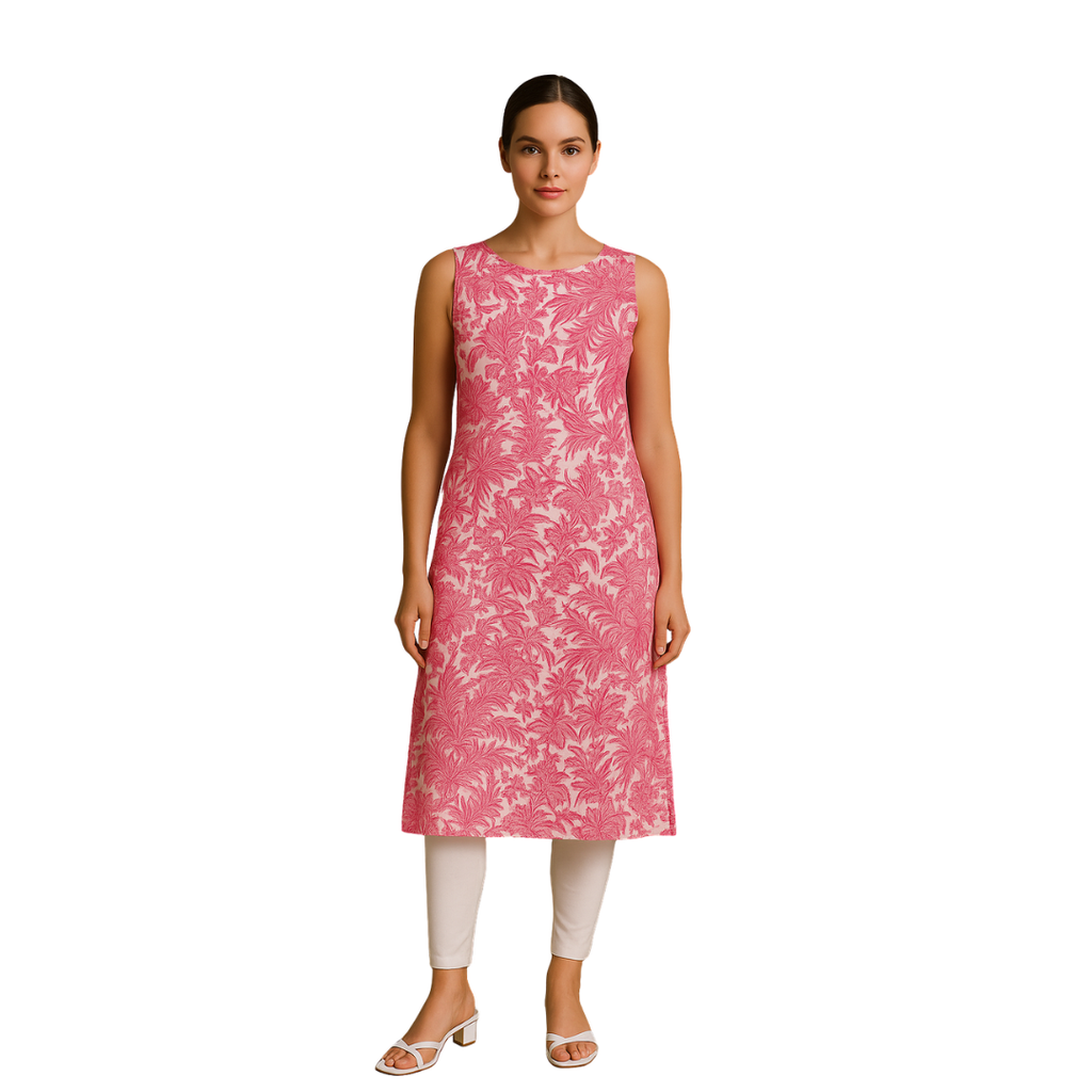 Floral Sleeveless Printed Kurta
