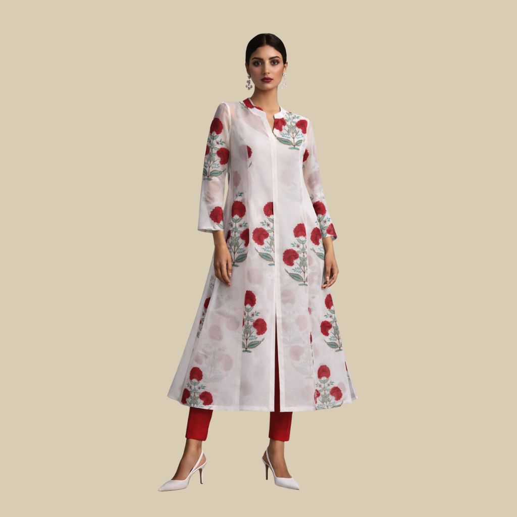 Princess Cut A-Line Kurta with Pockets