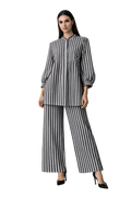 Co-ord’s - Pin-tuck style long sleeve shirt paired with semi palazzo pants