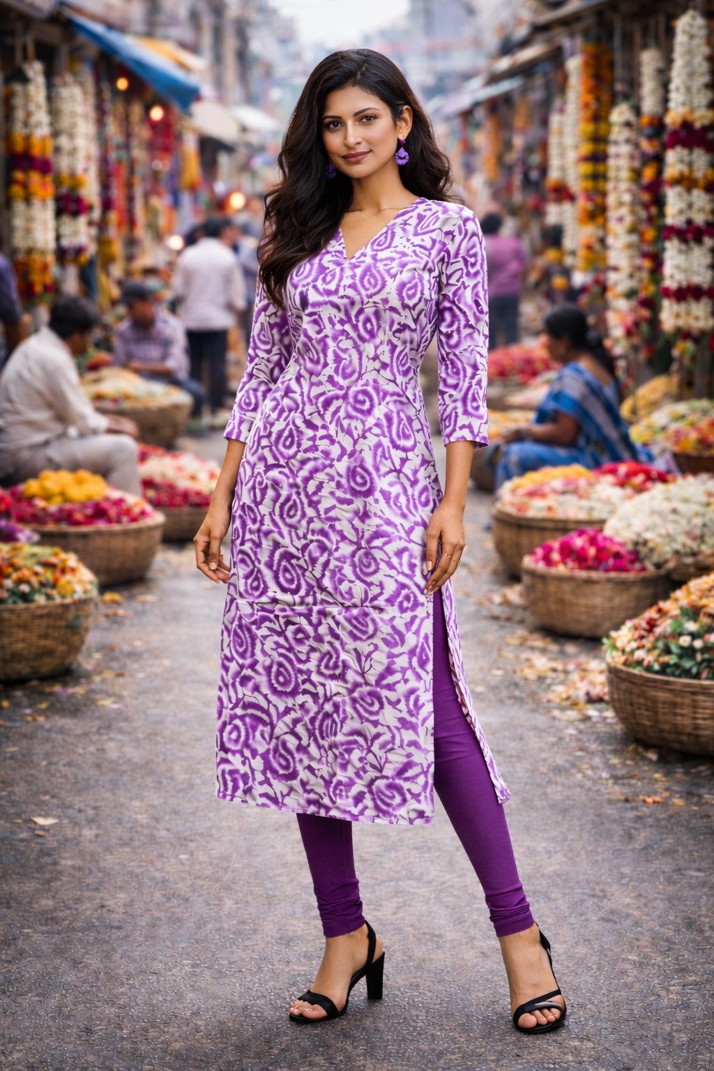 Regular Kurta with V neck