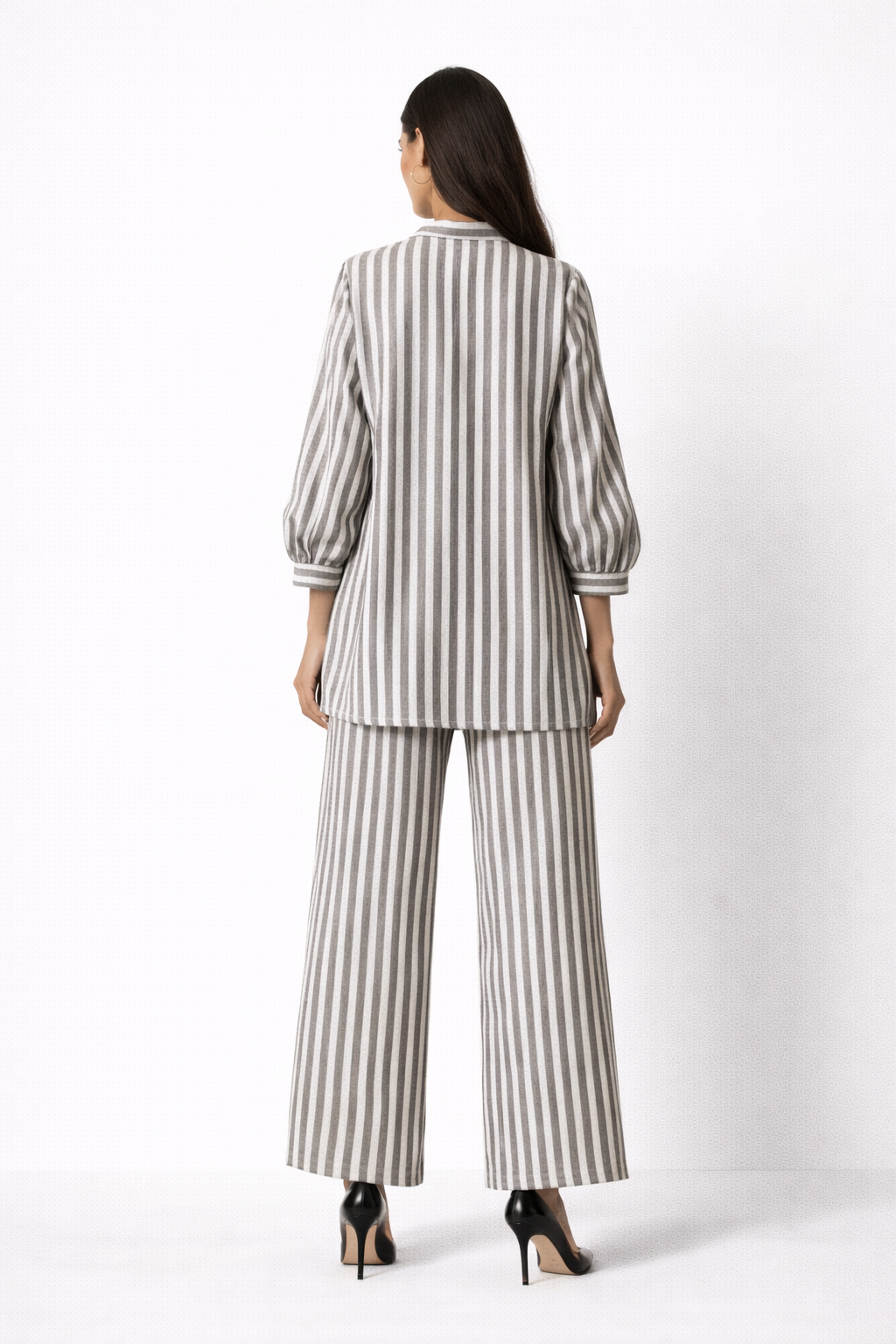 Co-ord’s - Pin-tuck style long sleeve shirt paired with semi palazzo pants