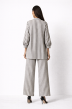 Co-ord’s - Pin-tuck style long sleeve shirt paired with semi palazzo pants