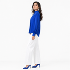 Pintuck High-Neck Semi Formal Shirt