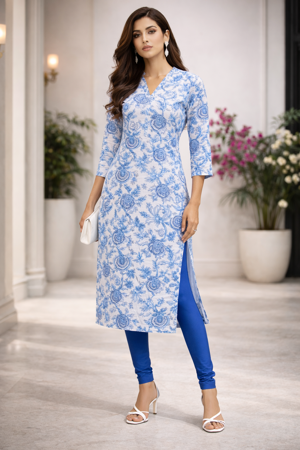 Regular Kurta with V neck