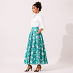 Box Pleated Long Skirt with Pockets