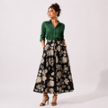 Box Pleated Long Skirt with Pockets
