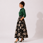 Box Pleated Long Skirt with Pockets