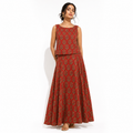 Co-ord Set - Sleeveless Top along with a Flared Skirt