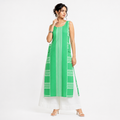 Sleeveless kurta with waist-level box patch pockets