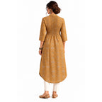 Smocked Back U-Hem Kurta - Honey Gold